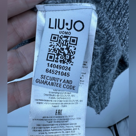 Liu Jo Heathered Gray Crew Neck Sweater Italian Knitwear Mens XL Quiet Luxury - Picture 5 of 10
